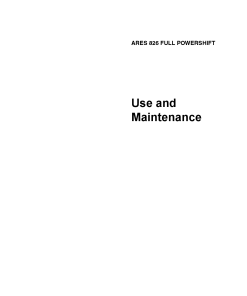 Claas ARES 826 FULL POWERSHIFT Tractor Operation Manual