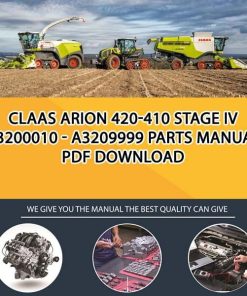 Claas ARION 420-410 Stage IV A3200010 - A3209999 Parts Manual PDF Download
