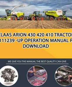 Claas ARION 430 420 410 Tractor A2111239 -up Operation Manual PDF Download