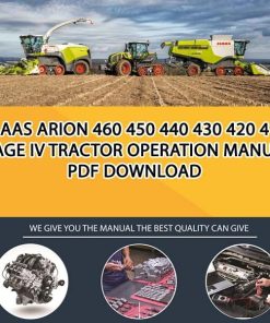 Claas ARION 460 450 440 430 420 410 Stage IV Tractor Operation Manual PDF Download