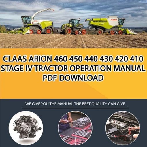 Claas ARION 460 450 440 430 420 410 Stage IV Tractor Operation Manual PDF Download