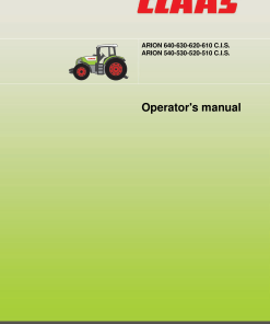 Claas ARION 640 630 620 610 540 530 520 510 CIS Tractor Operation Manual
