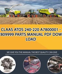 Claas ATOS 240-220 A7800001 - A7809999 Parts Manual PDF Download