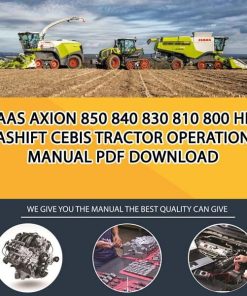 Claas AXION 850 840 830 810 800 HEXASHIFT CEBIS Tractor Operation Manual PDF Download