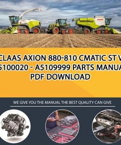 Claas AXION 880-810 CMATIC St V A5100020 - A5109999 Parts Manual PDF Download