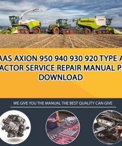 Claas AXION 950 940 930 920 Type A23 Tractor Service Repair Manual PDF Download