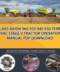 Claas AXION 960 950 940 930 TERRA TRAC Stage V Tractor Operation Manual PDF Download
