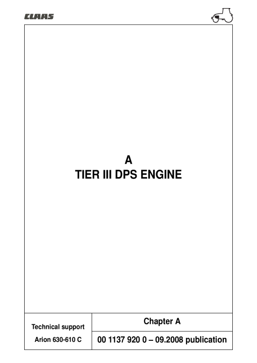 Claas Arion 630 620 610 C Tractor Service Repair Manual