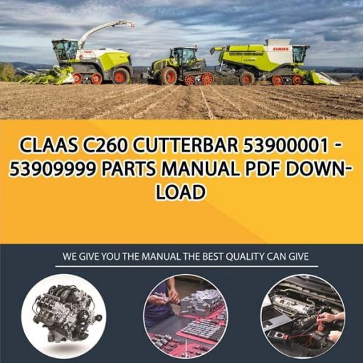 Claas C260 CUTTERBAR 53900001 - 53909999 Parts Manual PDF Download