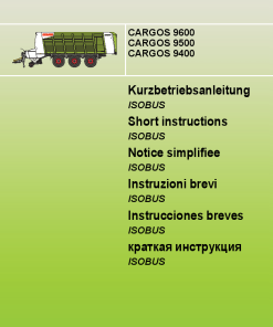 Claas CARGOS 9600 9500 9400 Loader Wagon Operation Manual
