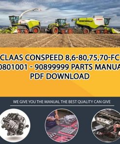 Claas CONSPEED 8,6-80,75,70-FC 90801001 - 90899999 Parts Manual PDF Download