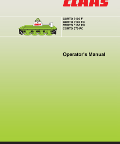 Claas CORTO 3100F 3100FC 3100FN 270FC Mower Operation Manual