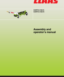 Claas CORTO 3100S 3100N Mower Assembly and Operation Manual
