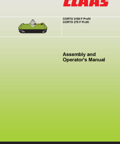 Claas CORTO 3150 275 F Profil Mower Assembly and Operation Manual