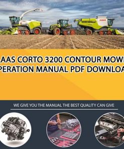 Claas CORTO 3200 CONTOUR Mower Operation Manual PDF Download