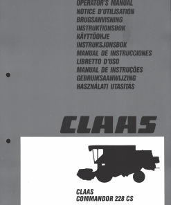 Claas Commandor 228 CS Combines Operation Manual