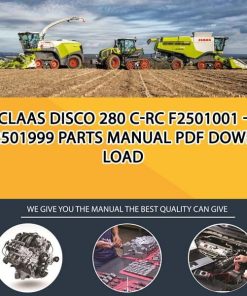 Claas DISCO 280 C-RC F2501001 - F2501999 Parts Manual PDF Download