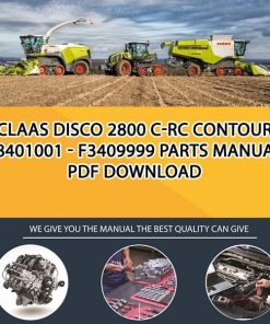 Claas DISCO 2800 C-RC CONTOUR F8401001 - F3409999 Parts Manual PDF Download