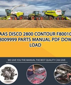 Claas DISCO 2800 CONTOUR F8001001 - F8009999 Parts Manual PDF Download