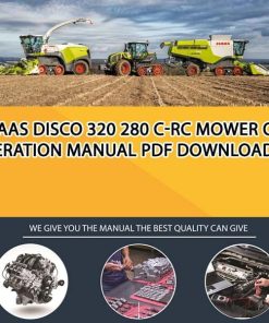 Claas DISCO 320 280 C-RC Mower Operation Manual PDF Download