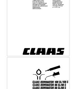 Claas DOMINATOR 108 98 88 78 SL 108 98 88 78 S Combine Operation Manual