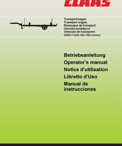 Claas Direct Disc 520 520 Contour Forage Harvester Operation Manual
