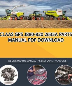 Claas GPS J880-820 2635A Parts Manual PDF Download