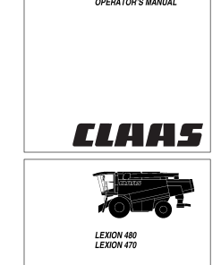 Claas LEXION 480 470 Combine Operation Manual