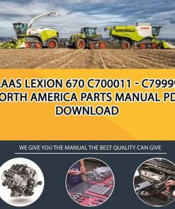 Claas LEXION 670 C700011 - C799999 North America Parts Manual PDF Download