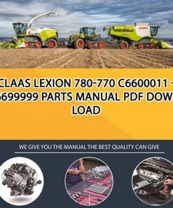 Claas LEXION 780-770 C6600011 - C6699999 Parts Manual PDF Download