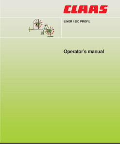 Claas LINER 1550 PROFIL Swather Operation Manual
