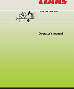 Claas LINER 1550 TWIN Profil Swather Operation Manual