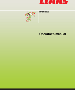 Claas LINER 3000 Swather Operation Manual