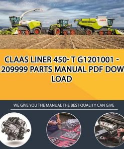 Claas LINER 450- T G1201001 - G1209999 Parts Manual PDF Download