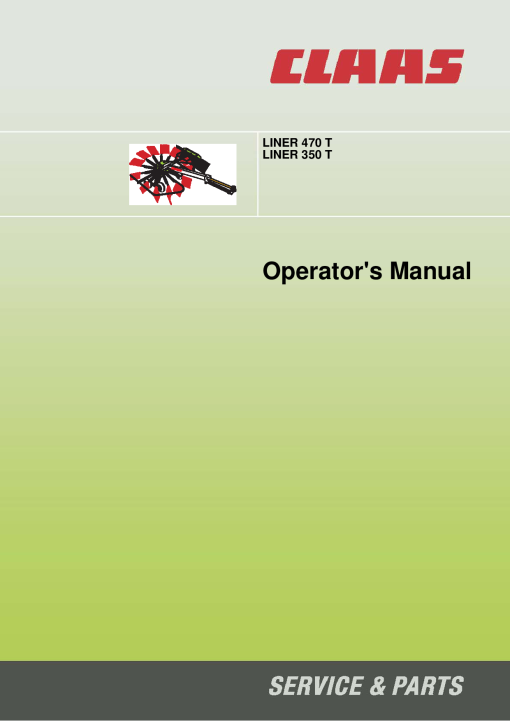 Claas LINER 470 350 T Swather Operation Manual