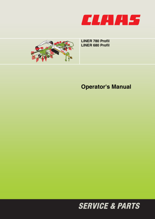 Claas LINER 780 680 Profil Swather Operation Manual