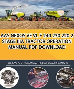 Claas NEXOS VE VL F 240 230 220 210 Stage IIIA Tractor Operation Manual PDF Download