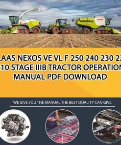 Claas NEXOS VE VL F 250 240 230 220 210 Stage IIIB Tractor Operation Manual PDF Download