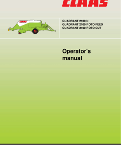 Claas QUADRANT 2100N 2100 ROTO FEED 2100 ROTO CUT Baler Operation Manual