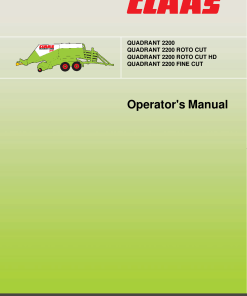 Claas QUADRANT 2200 ROTO CUT HD FINE CUT Baler Operation Manual