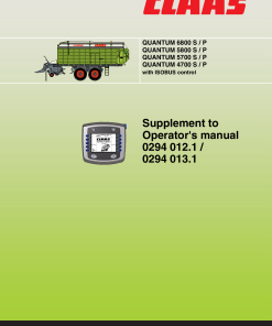 Claas QUANTUM 6800 5800 5700 4700 S-P Loader Wagon Operation Manual