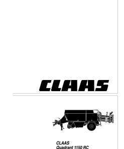 Claas Quadrant 1150 RC Baler Operation Manual