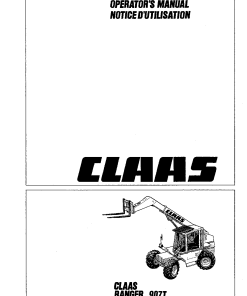 Claas RANGER 907T Telehandler Operation Manual