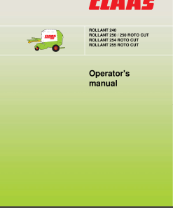 Claas ROLLANT 240 250 ROLLANT 250 254 255 ROTO CUT Baler Operation Manual