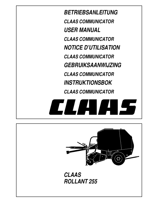 Claas ROLLANT 255 Baler Operation Manual