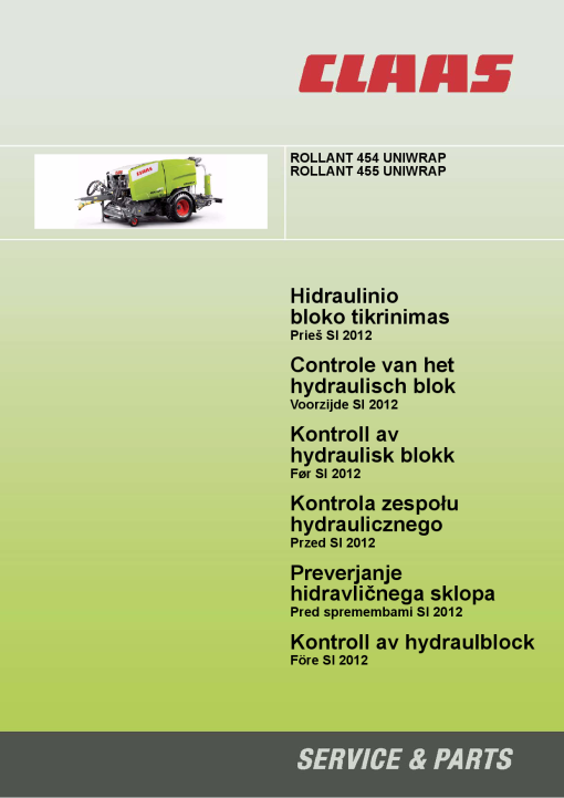 Claas ROLLANT 454 455 UNIWRAP Baler Operation Manual