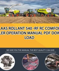 Claas ROLLANT 540 -RF RC Comfort Baler Operation Manual PDF Download