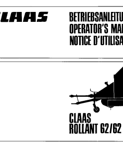 Claas ROLLANT 62 62S Baler Operation Manual