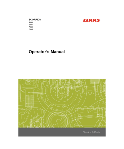 Claas SCORPION 7035 7030 6035 6030 Type 15-15K23 13K22 11K21 11K20 Telehandler Operation Manual