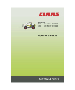 Claas SCORPION 7045 7040 7030 Telehandler Operation Manual